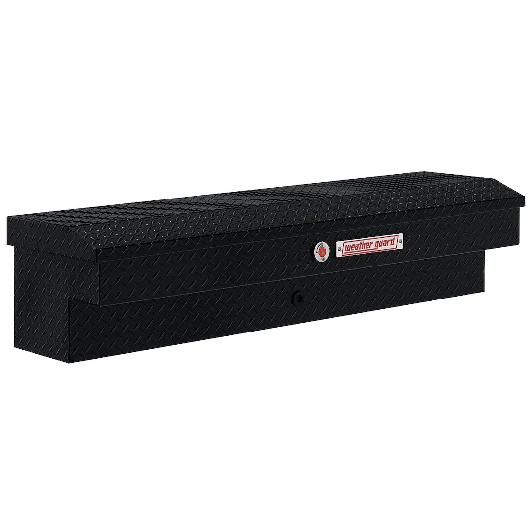 174-5-04 – WEATHERGUARD Tool Box, Side Mount Single Lid Powder Coated Gloss Black Aluminum 56 Inch Length x 17 Inch W...
